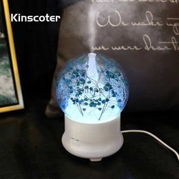 Humidifiers KINSCOTER Hydrangea Aroma Diffuser Aromatherapy Essential Oil Flower Air Humidifier Electric Atomizer as A Christmas Gift YQ240122