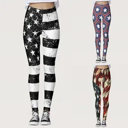 Active Pants Women Colour American Custom USA Leggings Running Flag Patriotic For Yoga