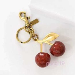 Keychain Crystal Cherry Style Red Women's Bag Car Pendant Fashion Accessories Fruit Strawberry Apple Handbag Decoration123 J9M2