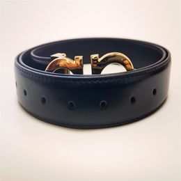 2023 M Luxury designer Belt G Buckle Fashion Genuine Leather Women Belts For men Letter Double Big gold classical 105-125cm2754