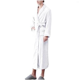 Mens Sleepwear Nightgowns And Robes For Women 3X Womens Double Pocket Flannel Bathrobe Soft Warm Faced Veet Pyjamas Drop Delivery Appa Dhcdm