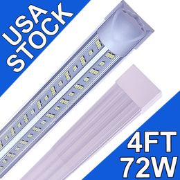 4FT LED Shop Light Garage 72W 6500K 7200LM White Light,T8 4FT LED Tube Lights Warehouse Workshop Basement,Linkables LED ShopLights usastock