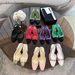 New Coor Designer Sandas Top Quaity Cassic Womens Wedding Dress Shoes Goatskin Grosgrain Cap Toe Singback Pumps 100% Eather Patform Sexy Arge Size