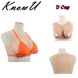 Costume Accessories Sleeveles D Cup Cosplay Silicone Breast Fake Chest Round Neck for Crossdresser