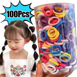 Hair Accessories 100pcs Colourful Elastic Bands Ponytail Holder Ties For Women Girls Nylon Rubber Scrunchie Kids