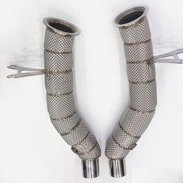 Cat-Back System Car Exhaust Downpipe Stainless Steel Three Way Catalytic Heat Insation For Ferrari 458 Italia 11-16 Head Pipe Part Dro Dhdq6