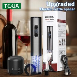 Stainless Steel Electric Wine Opener Rechargeable Automatic Bottle with Foil Cutter Corkscrew Kitchen Gadgets for Party Bar 240122