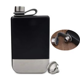 9 Oz Premium Hip Flask for Whiskey Stainless Steel Leakproof Wine with Funnel Portable Bottle Camping Bar Tools 240122