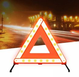 Foldable Car Accessories Car Triangle Reflective Strip Car Stop Sign Tripod Road Flasher Triangle Emergency Warning Sign3416029