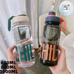 water bottle 0.8L/1L Large Capacity Water Bottle Gym Fitness Drinking Bottle Outdoor Camping Climbing Hiking Sports Shaker Cup Fashion Kettle 240122