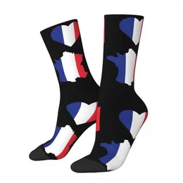 Men's Socks French Flag Logo Unisex Outdoor 3D Print Happy Street Style Crazy Sock