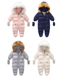 30 Degree Russian Winter Baby Snowsuit Thicken Hooded Cotton Boys Rompers born Girls Jumpsuit Toddler Snow Suit 2201064188566