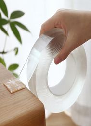 1M3M5M Nano Magic Tape Double Sided Tape Transparent NoTrace Reusable Waterproof Adhesive Tape Cleanable Home gekkotape Retail4932962