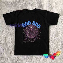 2022 Foam Printing Sp5der 555555 Angel T-shirt Men Women High Quality Spider Web Graphic Tee Hip Hop Tops Short Sleevet220721 CQBK