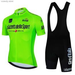 Men's Tracksuits Cycling Jersey Sets Tour Of Italy Bicycle Clothes Set Summer Road Bike Short Sleeve Clothing Men Mtb Sport WearH24122