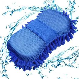 Car Sponge Care Microfiber Chenille Wash Mitt Cleaning Washing Glove Microfibre Cloth Washer Drop Delivery Mobiles Motorcycles Dhyxj A Dha2V