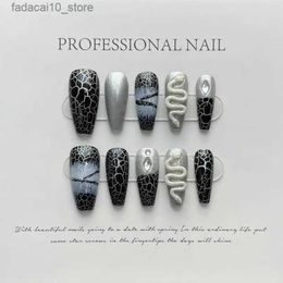 False Nails 10 Pcs Wearing False Nails Fake Nails Pure Handmade Eat My Shorts Complimentary Nail Enhancement Kit Q240122