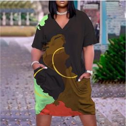 Party Dresses Casual African Dress For Women Boho Beach Short Sleeve Evening Sexy Elegant Sundress Girl Holiday Fashion