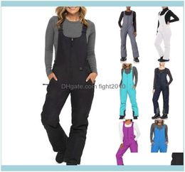 Wear Sports Outdoors Skiing Pants Athletic Outdoor Apparel Women Insulated Bib Overalls Jumpsuits Solid Color Pocket OnePiece S2514120015