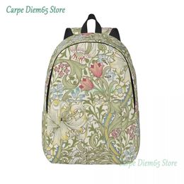 Bags William Morris Art Canvas Backpacks for Women College School Students Bookbag Fits 15 Inch Laptop Floral Textile Pattern Bags