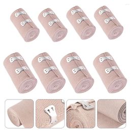 Knee Pads 8Rolls Bandages With Clip Closure Cotton Elastic Bandage Stretches For Sports Sprains