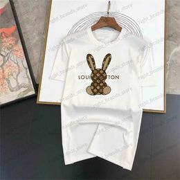 Men's T-Shirts Y2k Top Funny Rabbit Printing T-shirt Summer Cotton Short Sleeve Tee Men's Women's Fashion Round Neck Top Kids Clothing T240122