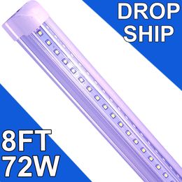 25 Pack LED T8 Shop Light 8FT 72W 6500K Daylight White Linkable LED Integrated Tube Lights with Clear Cover, LED Bar Lights for Garage,Workshop,Workbenchs usastock