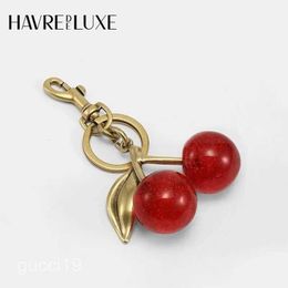 2024Key Rings bag accessories charm Handbag pendant coach keychain women's exquisite Internet-famous crystal Cherry car high-grade OZO0