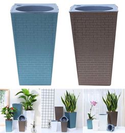 Brick Shape Flower Pot Tall Garden Potted Plants Home Garden Flower Pot Decorative Flower Pot Home Decoration Supplies Tools 210619451787