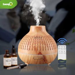 Humidifiers saengQ Aroma Diffuser Electric Humidifier Air Humidifier Remote Control Cool Mist Maker Fogger Essential Oil Diffuser LED Lamp YQ240122