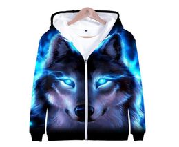 Moon Wolf 3D Print Oversized Zip Up Hoodie Women Men Harajuku Sweatshirt Streetwear Hip Hop Zipper Hooded Jacket Male Tracksuit5014577