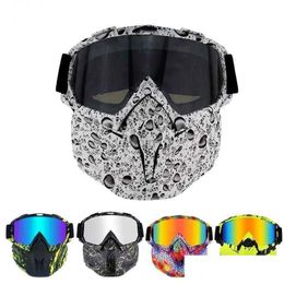 Ski Goggles Snowboard Mask Winter Snowmobile Skiing Windproof Glass Motocross Sunglasses With Mouth Filter Drop Delivery Sports Outdoo Dhvsm