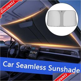 Other Care Cleaning Tools New 2023 Car Windshield Sunshade With Storage Pouch For Uv Rays Protection Interior Accessories Drop Deliver Dh4Gu