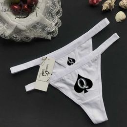 Sexy Set Sexy Set Women Thongs G-string Underwear Q Qos Print Panties Comfortable Cotton Sexy Ladies Underpants Plus Sizes C240410