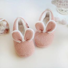 Slippers Japanese Fleece Winter Home Shoes Women Flats Christmas Bedroom Non-slip Plush Kawaii Indoor Rubber