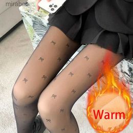 Socks Hosiery 300g Winter Fleece Lined Tights Sexy Patterned Warm Leggings Thermal Stockings Woman High Elasticity Skin Effect Pantyhoses YQ240122