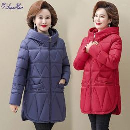 Women's Trench Coats Mother's Winter Coat 2024 Down Jacket For Middle-aged And Elderly Women Plush Thickened Foreign Style