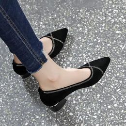 Dress Shoes For Women High Quality Spring And Autumn Pumps Solid Colour Sequins Pointed Toe Shallow Mouth Zapatillas De Mujer