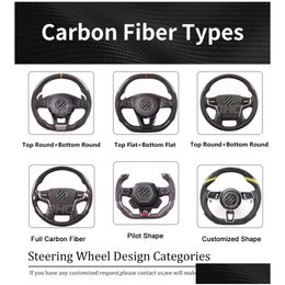 Car Steering Wheel Real Carbon Fiber Compatible for Hyundai Sonata Accessories Drop Delivery Automobiles Motorcycles Auto Parts System Dho