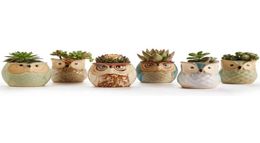 1Pcs Lovely Ceramic Mini Pot Desk Planter For Succulent Plant Bonsai Flower Cactus Owl Pot Gifts For Women Girls Boys Kids Y03144930416