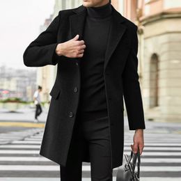 Mens British Style Long Coat Casual Fashion Fabric Coat Autumn and Winter Warm and Windproof Mens Clothing Size 4XLM 240118