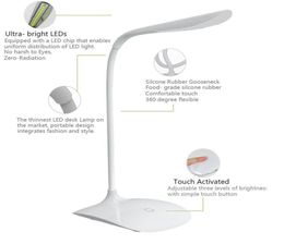 Dimmable LED Desk Lamp USB Port Touch Control LED Lamp Portable Eyeprotected Gooseneck Small Table Light41263114510700