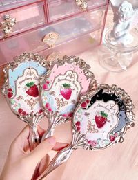 Mirrors New Arrival Makeup Mirror 3 Colours Cute Hand Mirror Women Makeup Tool Portable Easy to Carry