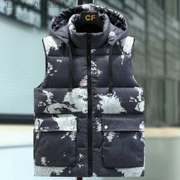 Men's Vests Plus Size S-8XL 2023 Autumn Winter Thick Sleeveless Jackets For Men Camouflage Warm Cotton Vest Hooded Casual Oversize Waistcoat Q240122