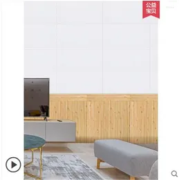 Wall Stickers Wood Grain Wallpaper Self-adhesive 3D Three-dimensional Decorative Waterproof Soft Bag