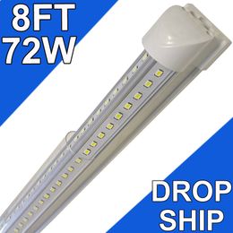 25Pack LED T8 Shop Light, 8FT 72W 6500K Daylight White Linkable LED Integrated Tube Lights LED Bar Lights for Garages, Workshop,Workbenchs usastock