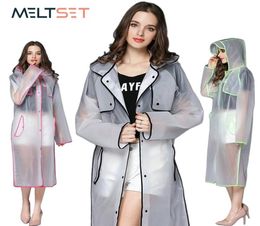 Transparent Rain Coat Women Long Raincoat Plus Size Hooded Impermeable Trench Coat Motorcycle Rain Cover Camping Hiking Poncho2869467