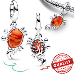 New Arrival Sterling Sier Fits Original Bracelet Murano Crab Charm Pendant Elegant Girls Jewellery Gift