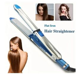 HOT Stainless steel hair straightener 1.18-inch wide titanium straightener adjustable temperature Hair Electric Smoothing Hair Styling Tools with Box