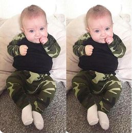 Newborn Infant Baby Boy Clothes Camouflage Tshirt Tops Pants Outfits 2pcs Set Boy Clothing Set Autumn229l2475735